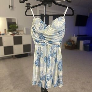 NWT La Vie En Rose Sky Blue Lace Lingerie Floral Dress